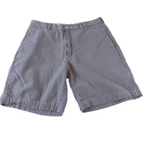 Brooks Brothers Bermuda Shorts Mens 32 Blue‎ Striped Genuine Seersucker Cotton